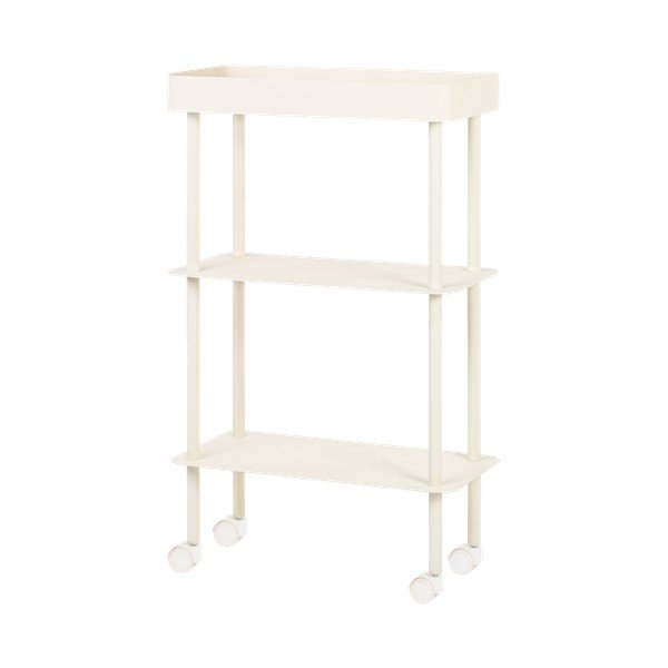 Smėlio spalvos iš metalo lentyna ant ratukų 60x97x30 cm Nolle – noo.ma
