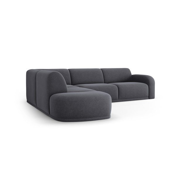 Iš velveto kampinė sofa pilkos spalvos Erin – Micadoni Home-image-3