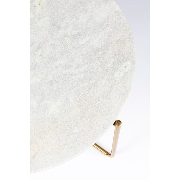 Su marmuriniu stalviršiu apvalios formos kavos staliukas baltos spalvos/auksinės spalvos ø 70 cm Timpa – White Label-image-2