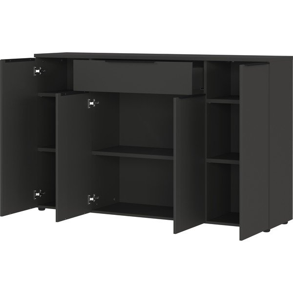 Žema šoninė spintelė antracito spalvos 161x101 cm Mailand – Germania-image-2