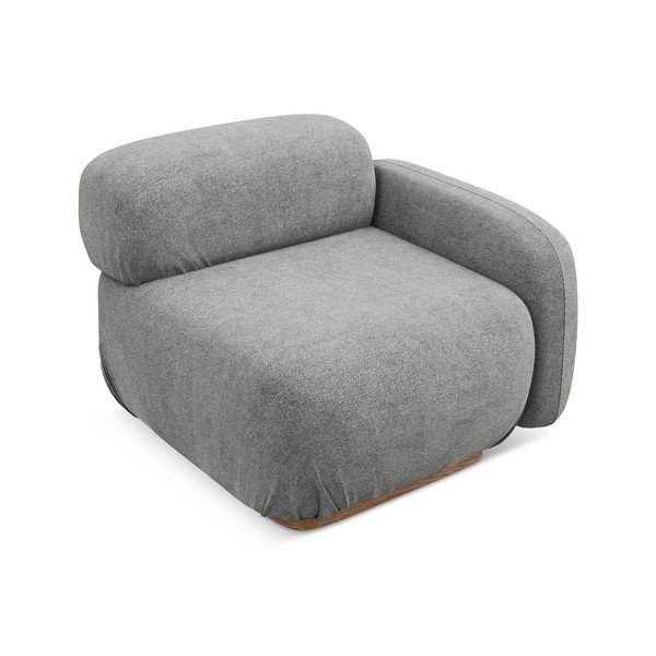 Pilkos spalvos iš boucle modulinė sofos dalis (su dešiniuoju kampu) Ailani – Makamii-image-2