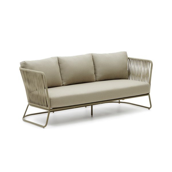 Khaki spalvos iš plieno sodo sofa Saconca – Kave Home