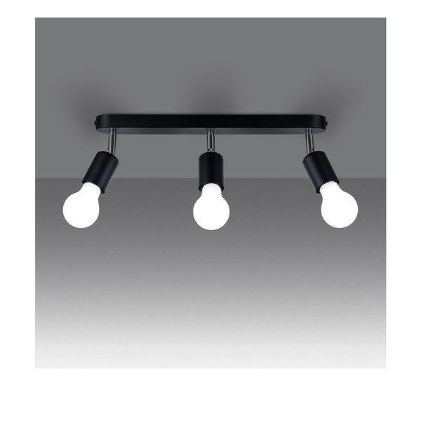 Juodos spalvos iš metalo lubinis šviestuvas ø 6 cm Brando – Sollux-image-1