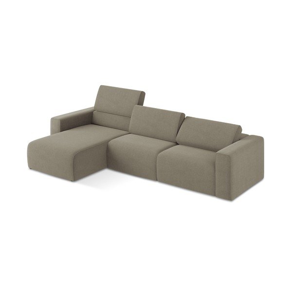 Šviesiai rudos spalvos modulinė kampinė sofa (su kairiuoju kampu) Kalea – Makamii-image-1