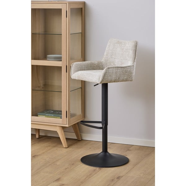 Smėlio spalvos reguliuojamo aukščio/su porankiais baro taburetė (sėdynės aukštis 85 cm) Eddie – Actona-image-1