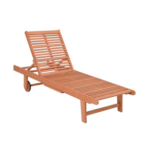 Medžio masyvo sodo šezlongas pilkos spalvos/natūralios spalvos San Diego – Garden Pleasure-image-1