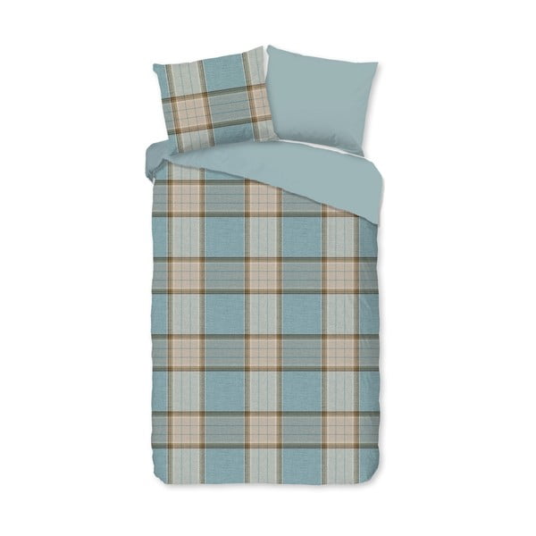 Iš flanelės viengulė/itin ilga patalynė mėlynos spalvos 140x220 cm Jacco – Good Morning