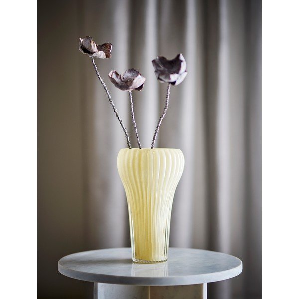 Šviesiai geltonos spalvos iš stiklo  rankų darbo vaza (aukštis 28 cm) Averie – Bloomingville-image-1