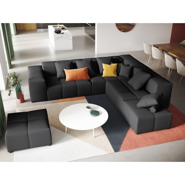 Juoda kampinė sofa (kintama) Rome - Cosmopolitan Design-image-1