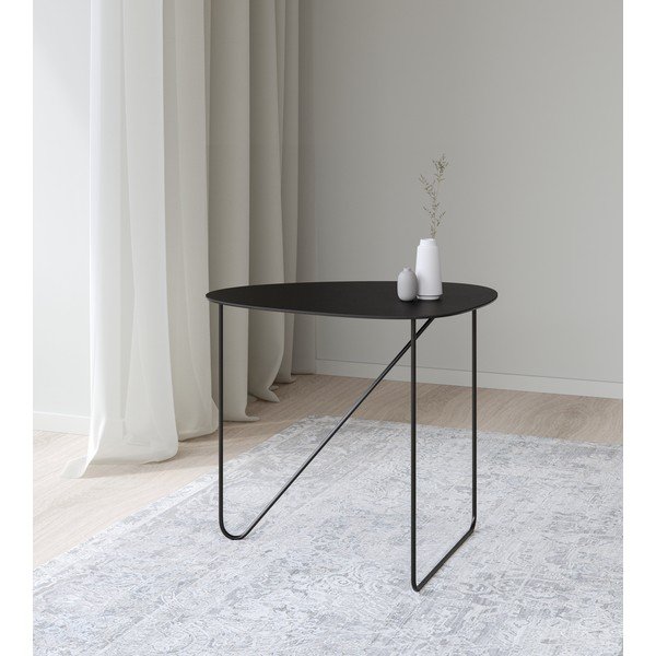 Juodos spalvos iš metalo kavos staliukas 44x50 cm Curve L Bull – LIND DNA-image-1