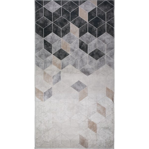 Pilkos ir kreminės spalvos plaunamas kilimas 80x50 cm - Vitaus