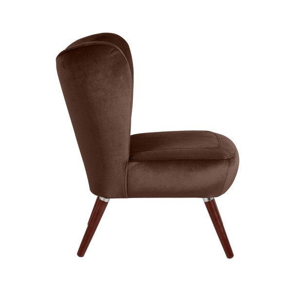 Tamsiai rudas krėslas Max Winzer Sari Velvet-image-2