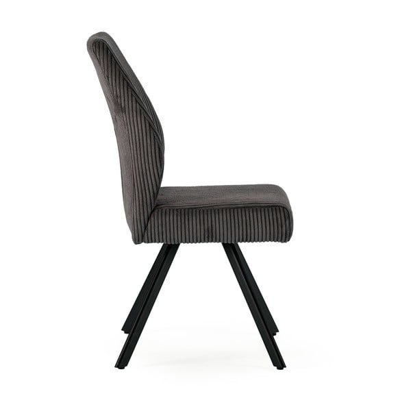 Iš velveto valgomojo kėdės tamsiai pilkos spalvos 2 vnt. Anibal – Marckeric-image-3