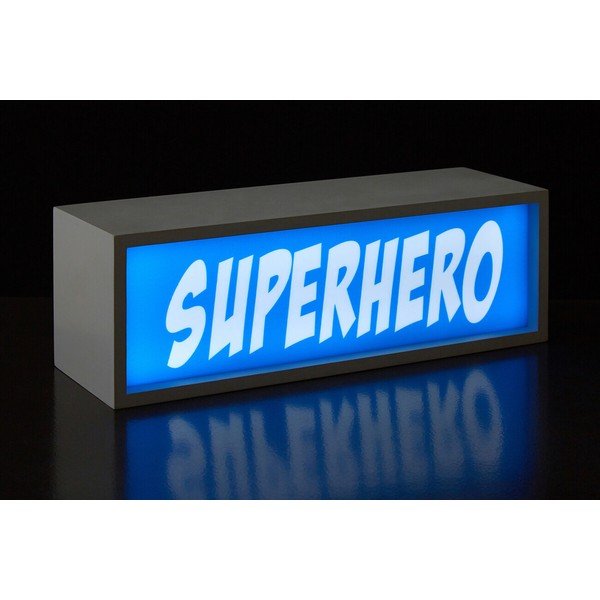 Mėlynos spalvos šviečianti dekoracija reikia baterijų Superhero – Premier Housewares-image-1