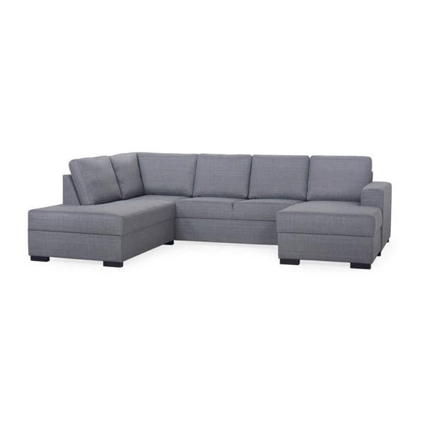 "Scandic Airton" pilka sofa su kairiuoju šoniniu šezlongu