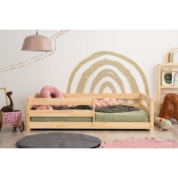 Vaikiška lova iš pušies masyvo natūralios spalvos 140x200 cm Mila CPD – Adeko