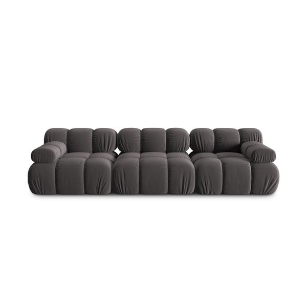 Sofa tamsiai pilkos spalvos iš velveto 282 cm Bellis – Micadoni Home