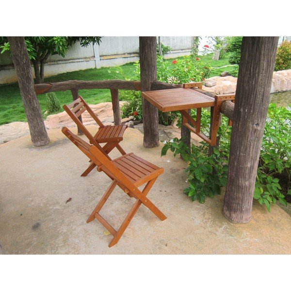 ADDU Balcony Berkeley 2 kėdžių ir pakabinamo staliuko iš eukalipto komplektas-image-1