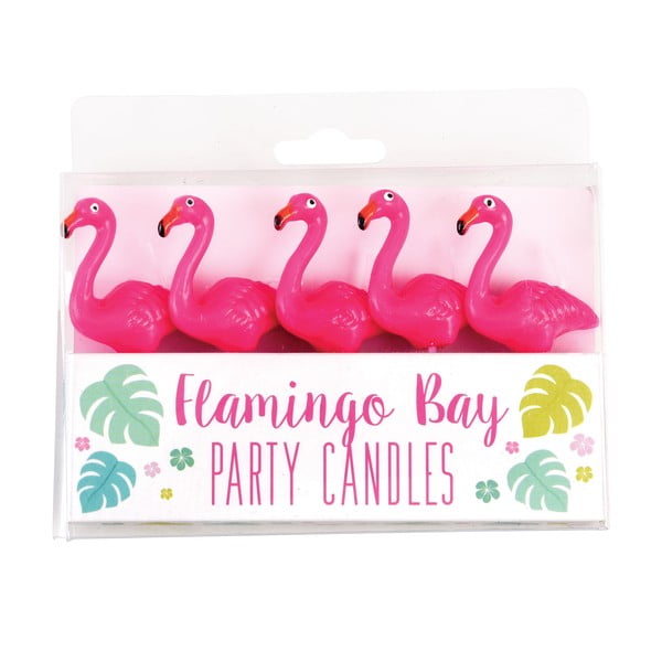 5 "Rex London Flamingo" vakarėlio žvakių rinkinys