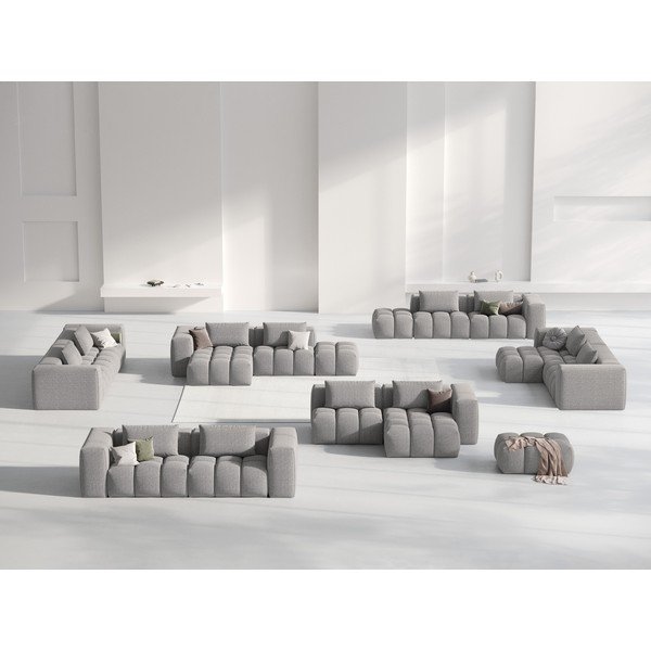 Pilkos spalvos kampinė sofa (su dešiniuoju kampu/su gultu) Verona – Cosmopolitan Design-image-1