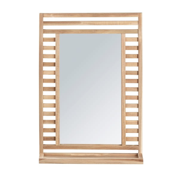 Sieninis veidrodis su lentyna su medžio masyvo rėmu 50x70 cm Acina – Wenko