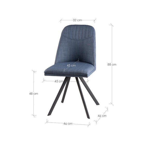 4 šviesiai mėlynų pasukamų valgomojo kėdžių rinkinys sømcasa Cris-image-3