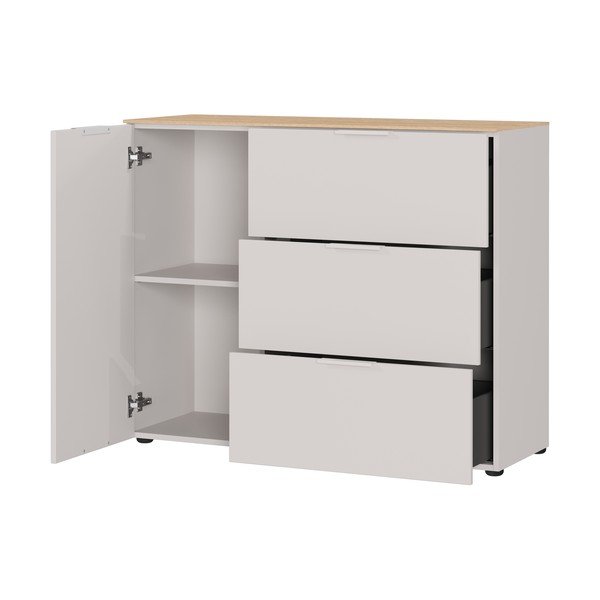 Kreminės spalvos matinis spintelė 109x98x40 cm Savoca – Germania-image-4