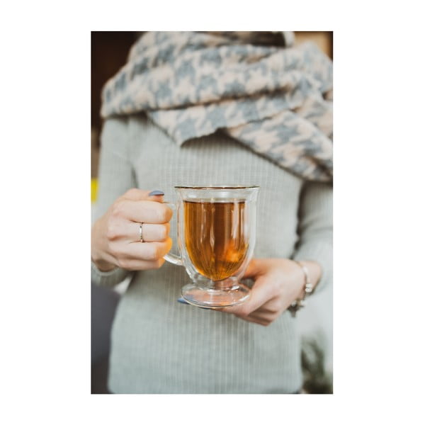 Iš stiklo puodeliai 2 vnt. su dviguba sienele/latte kavai 250 ml Amo – Vialli Design-image-4