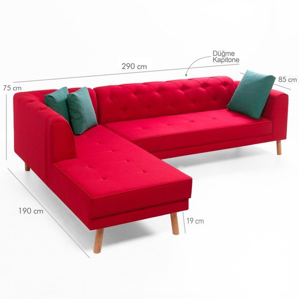 Raudona sofa kairiajame kampe Balcab Home Anna-image-2