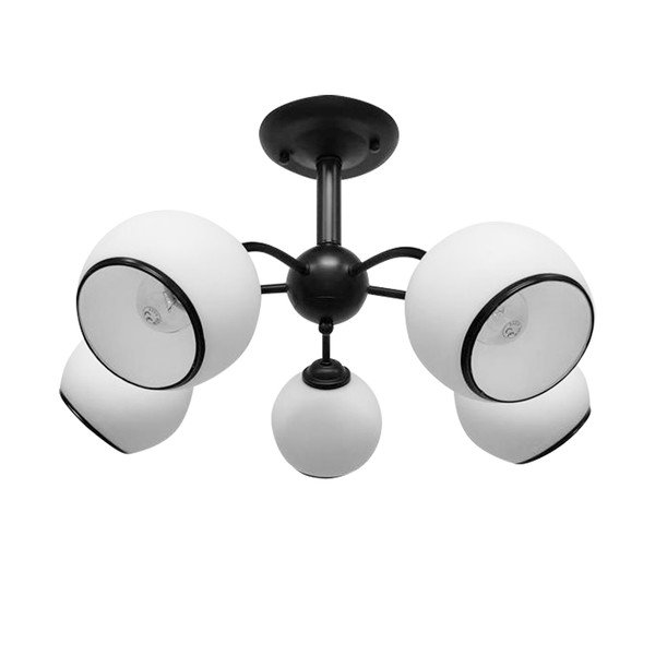 Juodos ir baltos spalvos lubinis šviestuvas 56x56 cm su stiklo gaubtu Marinen – Candellux Lighting