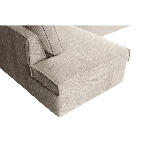 Kampinė sofa smėlio spalvos (su kairiuoju kampu) Freddie – WOOOD-image-1