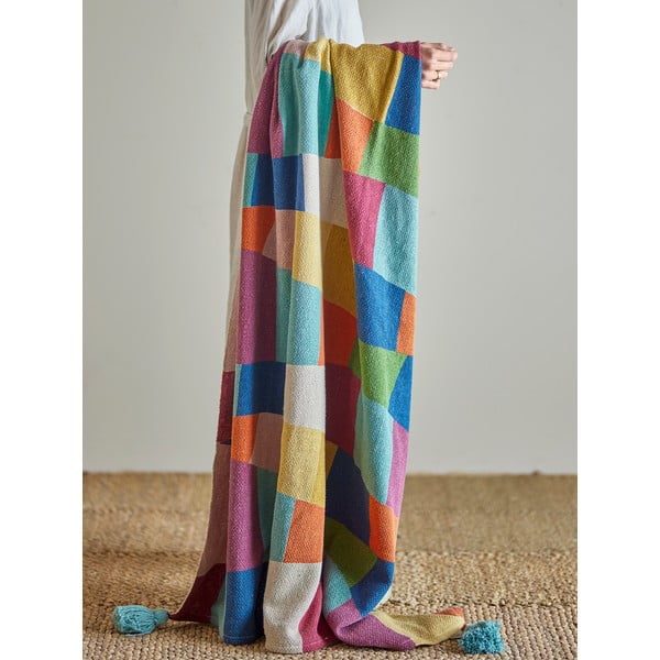 Iš perdirbtos medvilnės vaikiškas pledas 130x160 cm Colorine – Bloomingville Mini-image-1