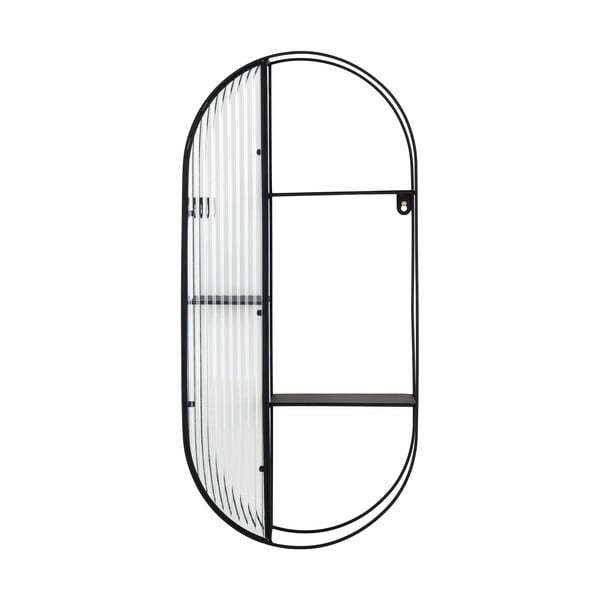 Iš metalo kelių aukštų sieninė lentyna juodos spalvos 32 cm Newcastle – House Nordic