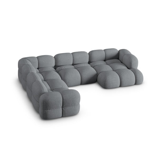 Pilkos spalvos kampinė sofa (su kairiuoju kampu/„U“ formos) Loretto – Cosmopolitan Design