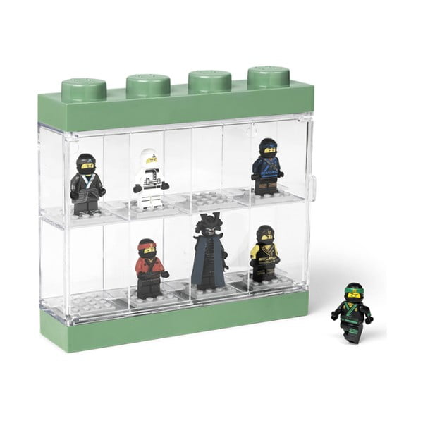 Žalios ir baltos spalvų kolekcinė spintelė 8 LEGO® minifigūrėlėms