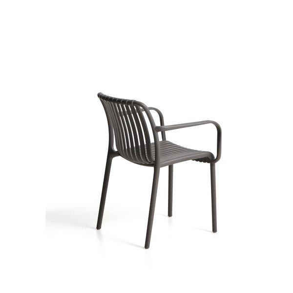 Tamsiai pilkos spalvos plastikinė sodo kėdė Isabellini – Kave Home-image-4