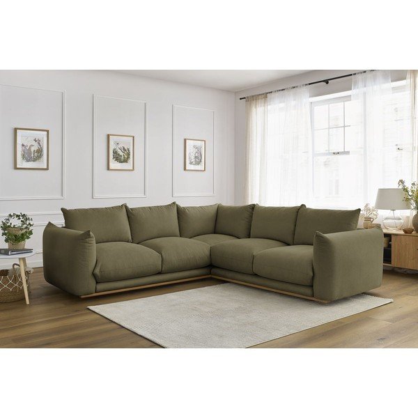 Kampinė sofa šviesiai žalios spalvos Ernest – Bobochic Paris-image-1
