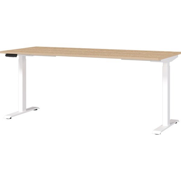 Elektra reguliuojamas aukštis reguliuojamas darbo stalas su ąžuolo dekoro stalviršiu 80x180 cm Jet – Germania
