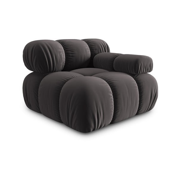 Modulinė sofa tamsiai pilkos spalvos iš velveto (su dešiniuoju kampu) Bellis – Micadoni Home-image-3