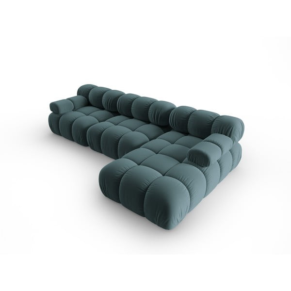 Sofa smaragdinės spalvos iš velveto 285 cm Bellis – Micadoni Home-image-4