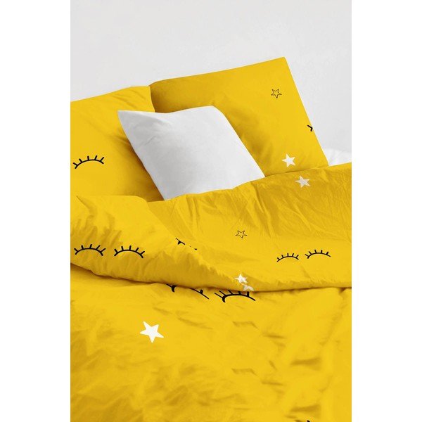 Geltonos spalvos viengulė vaikiška patalynė 140x200 cm Dide – Mijolnir-image-2
