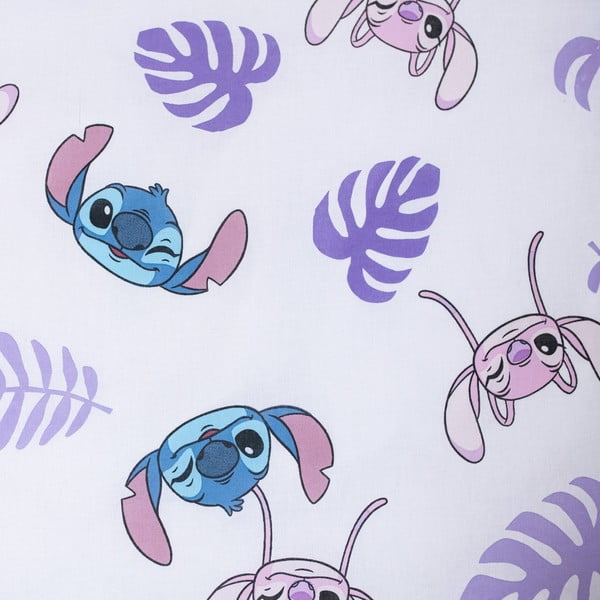 Violetinės spalvos iš medvilnės viengulė vaikiška patalynė 140x200 cm Lilo and Stitch "Kiss" – Jerry Fabrics-image-4