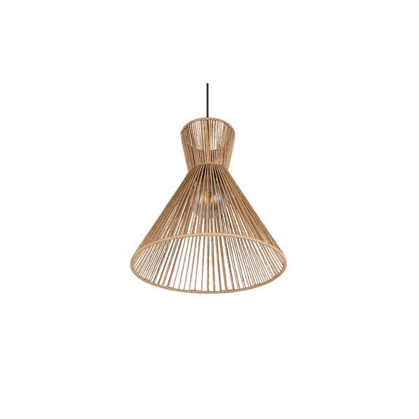 Natūralios spalvos iš metalo kabantis šviestuvas ø 35 cm su gaubtu iš virvės Rosalie – Reality-image-4