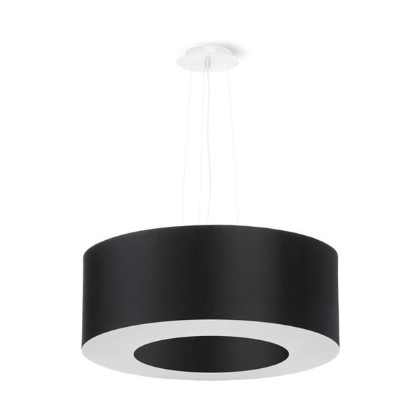 Kabantis šviestuvas juodos spalvos ø 50 cm su tekstiliniu gaubtu Galata – Nice Lamps