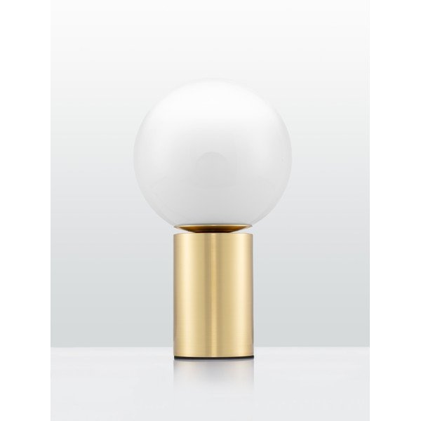 Baltos spalvos/auksinės spalvos iš stiklo stalinis šviestuvas (aukštis 35,5 cm) Vita – Nova Luce-image-3