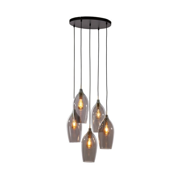 Kabantis šviestuvas tamsiai pilkos spalvos/bronzinės spalvos ø 45 cm su stiklo gaubtu Lukaro – Light & Living-image-2
