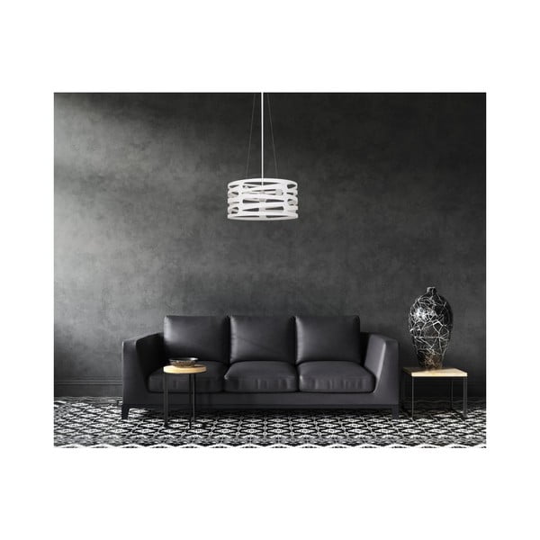 Kabantis šviestuvas baltos spalvos su metaliniu gaubtu Marisa – GTV-image-1