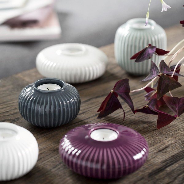 Mėtinės mėlynos spalvos keramikos vaza Kähler Design Hammershoi, aukštis 12,5 cm-image-4