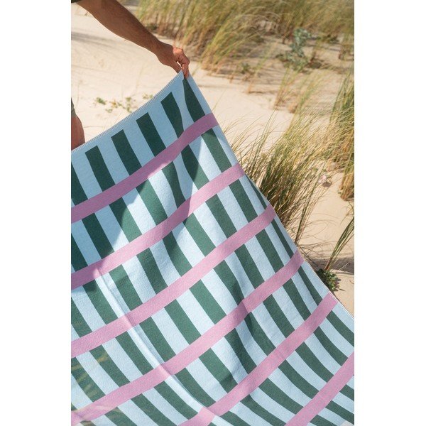 Žalios spalvos/rožinės spalvos antklodė ir pledas 160x200 cm Onu – noo.ma-image-2