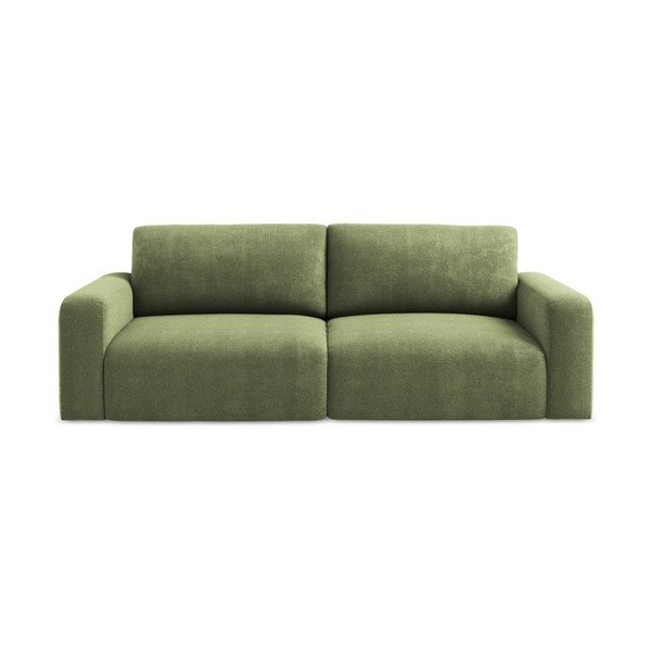 Žalios spalvos sulankstoma/su sandėliavimo vieta sofa iš šenilinio audinio 252 cm Kona – Makamii